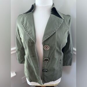 Intro Utility Army Green Jacket Women Y2K